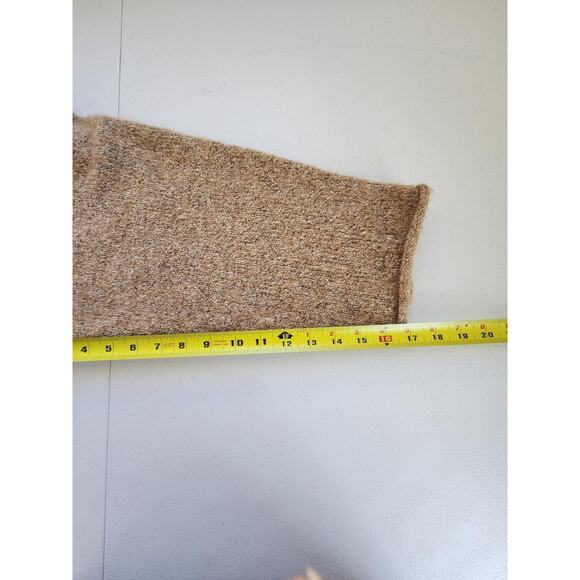 William Rast Sweater Womens Medium Tan Oatmeal Mock Neck Cropped Wool Blend - Picture 6 of 12